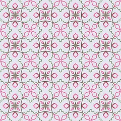 seamless pattern with pink flowers