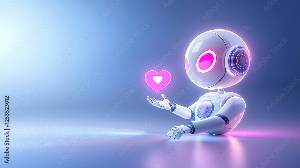 Fototapete emotionally intelligent ai, a futuristic chatbot responding with empathy, its smooth design and soft