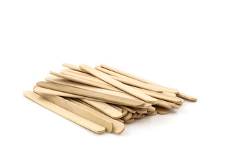 Popsicle sticks on white background
