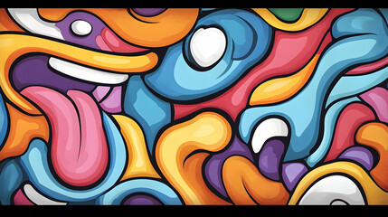 Playful abstract background with flowing shapes and vibrant colors, ideal for creative projects and eye-catching presentations