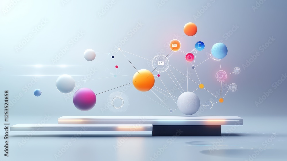 Poster minimalist abstract concept of ai analyzing ad campaign performance, with dynamic graphs and digital