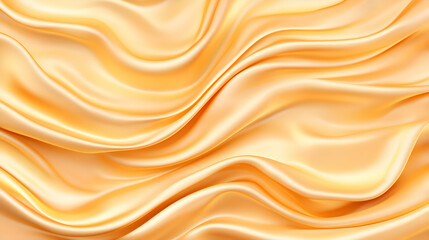Obraz premium Shiny orange silk fabric background with smooth wavy folds for textiles, banners, or digital art, elegant and flowing