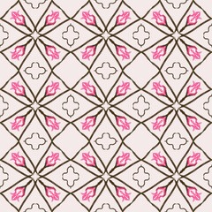 seamless pattern with pink flowers