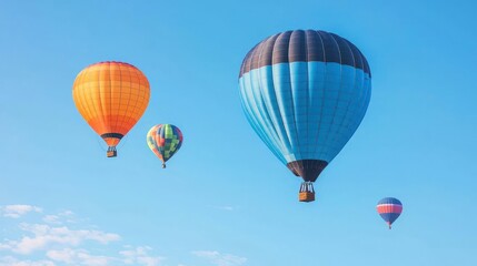 Obraz premium Colorful Hot Air Balloons In Sunny Blue Sky