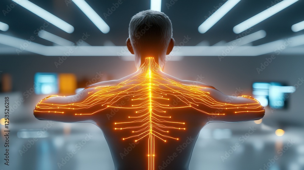 Poster neuro-enhancing tech, glowing neural interface pulsing with energy, symbolizing the deep connection 