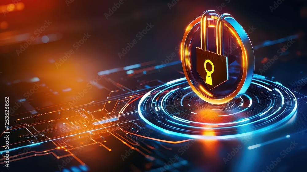 Poster quantum-resistant encryption system, sleek digital firewall interface with glowing security layers, 