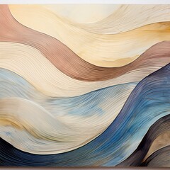 Abstrakte Kunst in sanften Pastelltönen – Fließende Wellen für eine harmonische