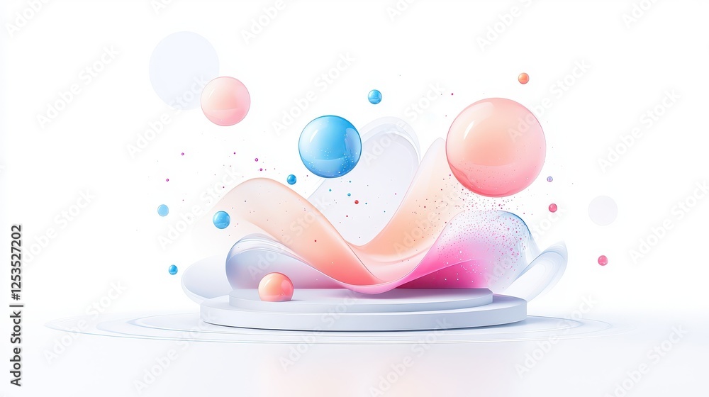 Poster simplistic floating holographic elements representing personalized ai-driven marketing strategies, c