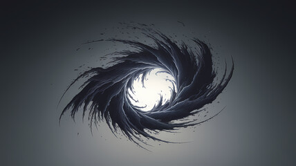 Obraz premium Whirlwind of Energy Captures the Essence of a Cosmic Vortex Swirling Towards a Bright Center, Drawing the Viewer Into a Mesmerizing Dance of Light and Shadow. Generative AI