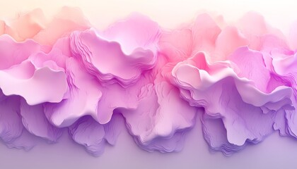 Delicate Abstract Background, Light Gray And Violet 3D Wave Gradient Texture, Minimalist Design