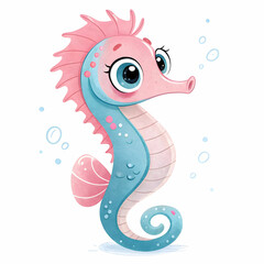 Fototapeta premium cute sea horse with white background