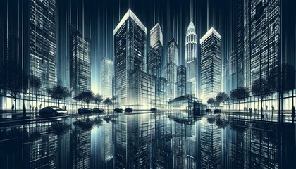 Fototapeta premium modern city skyline