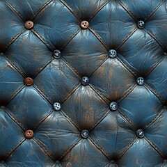 Naklejka premium Blue tufted leather texture background for upholstery projects