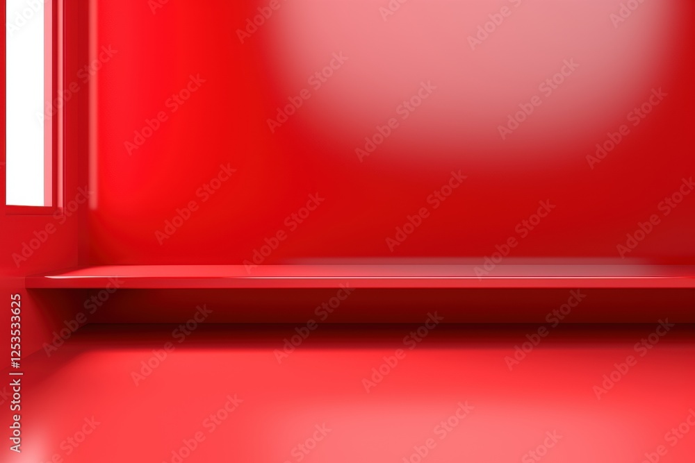 Poster bright red interior space with smooth walls and clean lines perfect for modern design projects and c