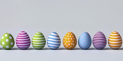 Obraz premium Colorful Pixelated Easter Eggs In A Row