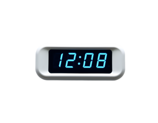 Realistic digital alarm clock on a transparent background