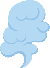 Dust cloud. Comic book little smoke puff stream clouds, cloud puffs silhouettes flat vector illustration icon. Cartoon tiny smoke cloud on white background.