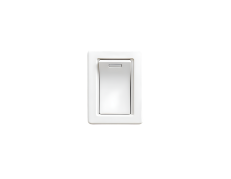 Realistic light switch isolated on a transparent background