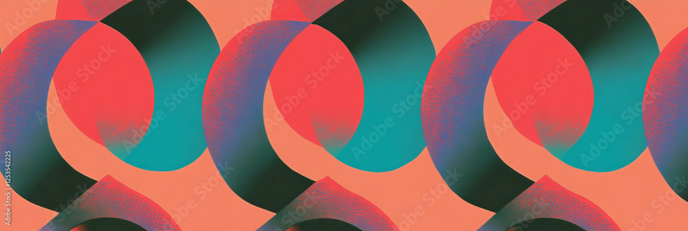 Poster Seamless pattern of alternating circles and triangles for rhythmic background design