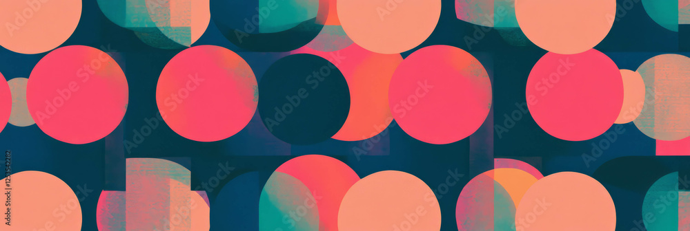 Poster Balanced design featuring an alternating pattern of circles and rectangles for creative backgrounds