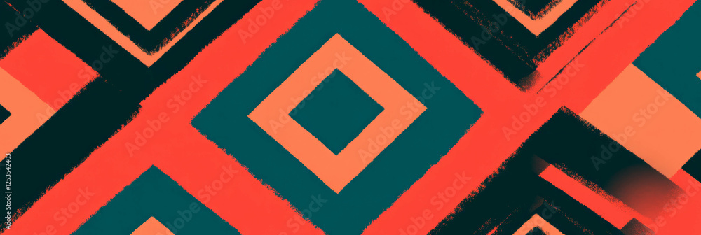 Poster colorful geometric pattern of alternating squares and diamonds for creative backgrounds