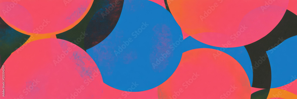 Aufkleber Vibrant seamless pattern of overlapping circles creating dynamic shapes for banners