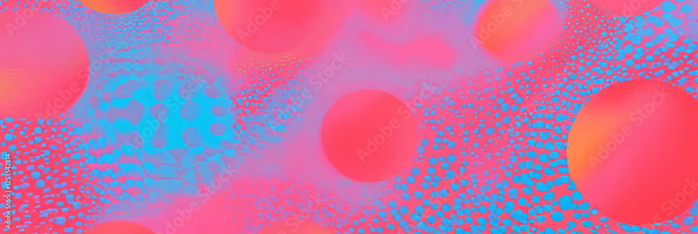 Poster Densely packed circles create a vibrant, textured background for design projects