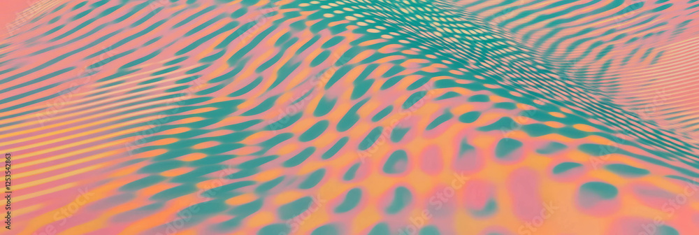 Poster seamless pattern of small circles in wave formation for decorative backgrounds