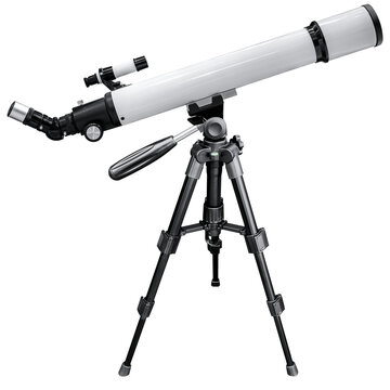 White telescope with black tripod