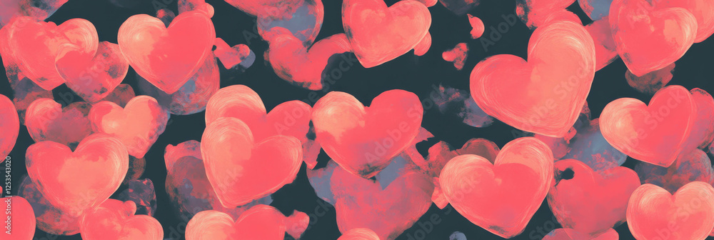 Poster Endless heart pattern creating a romantic and whimsical backdrop for various designs
