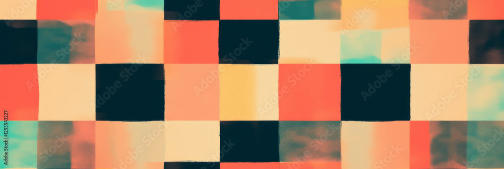 Aufkleber vibrant seamless checkerboard pattern with varying square sizes for decorative backgrounds