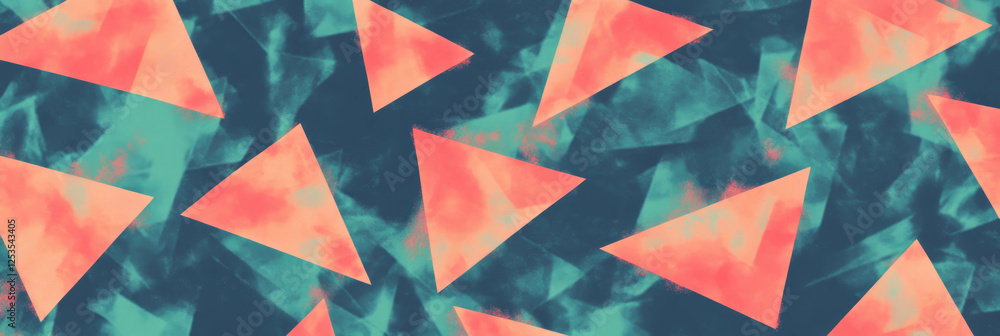 Aufkleber seamless pattern featuring colorful triangles arranged in a tessellated design