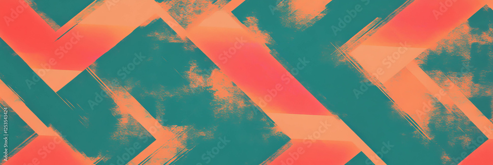 Poster Dynamic seamless pattern of multi-directional triangles creating vibrant visual motion