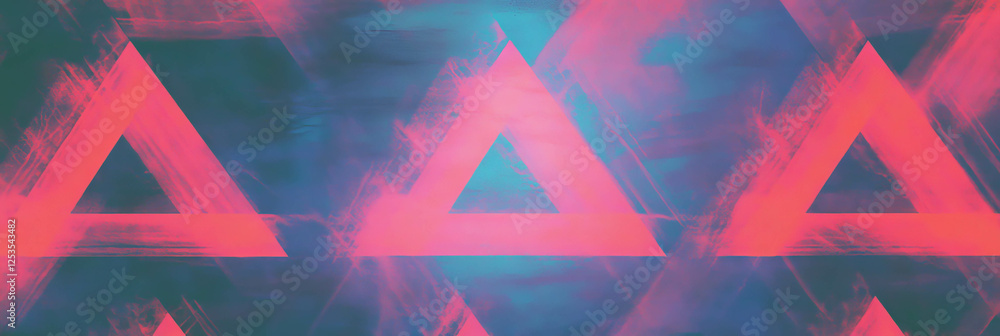 Poster fractal pattern of triangles creates an eye-catching seamless design for backgrounds