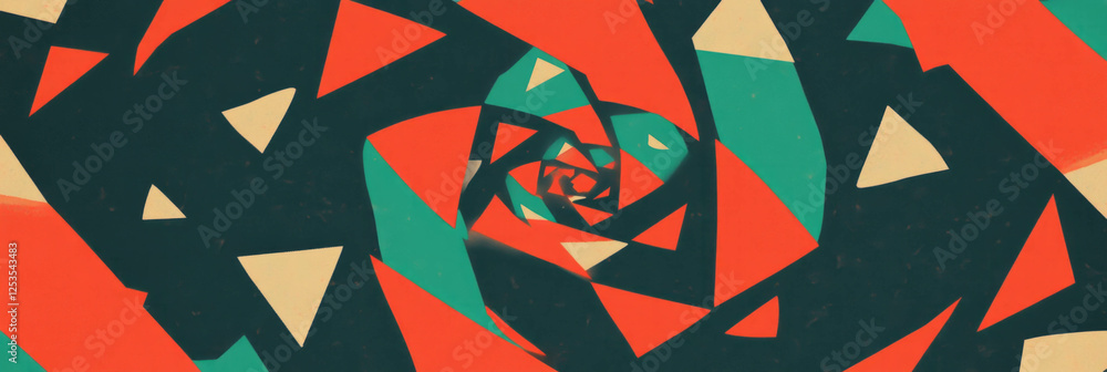 Poster spiraling triangle pattern for creative backgrounds and designs