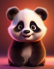 Niedlicher Pandab&auml;r, brauner Hintergrund