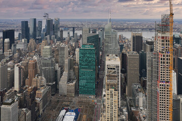 Aerial view of Manhattan, New York.