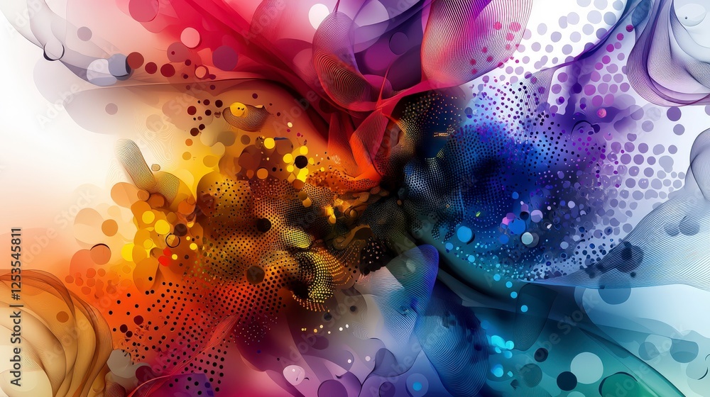 Leinwandbilder dynamic colorful dot patterns in abstract art digital creation vibrant environment unique perspectiv