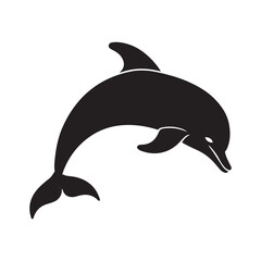 Obraz premium Dolphin vector silhouette design isolated on white background