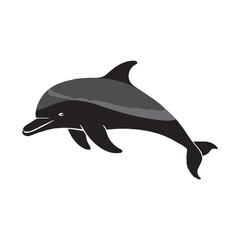 Fototapeta premium Dolphin vector silhouette design isolated on white background