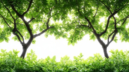 Obraz premium Green Trees Canopy With Lush Foliage