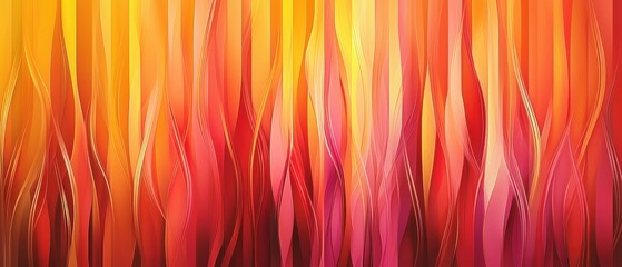 Vibrant Gradient Background with Smooth Waves in Warm Tones of Red, Orange, and Yellow for Digital Art Applications