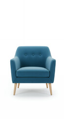 Fototapeta premium Teal Velvet Armchair: Stylish Accent Furniture for Your Living Room, Modern Single Sofa for Relaxing, Upholstered Lounge Seating