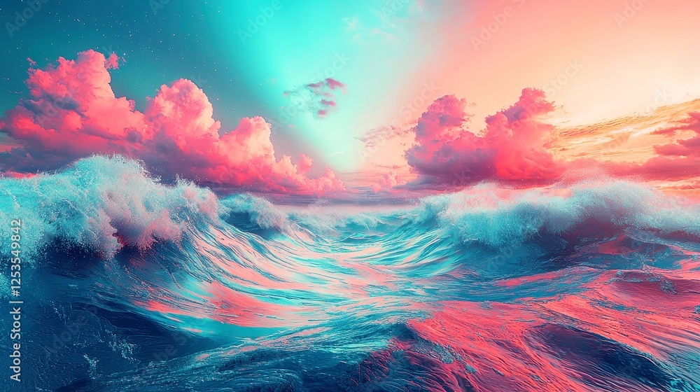 Poster velvet aurora, vibrant waves of color cascade across the sky, creating a mesmerizing display of shif