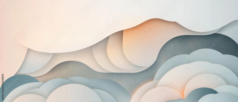 Poster abstract cloud patterns in soft colors digital art conceptual design tranquil environment artistic v