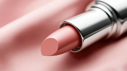 Close-up image of a glittery pink lipstick
