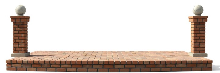 Obraz premium Textured Cobblestone Brick Podium for First Place and Honor