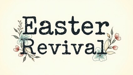 Elegant Easter Revival Floral Design Springtime Religious Quote Typographic Art Print