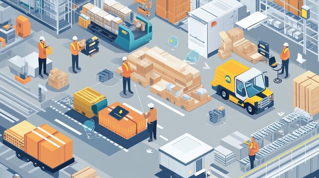 Engineers overseeing the smooth operation of an industrial supply chain, from production to delivery.