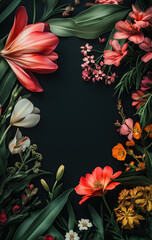 Colorful Spring Elementss Frame Border Background - Space for Text	